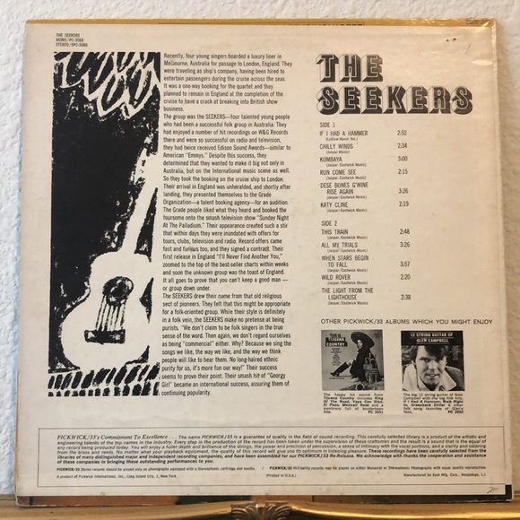 The Seekers Vinyl Lp - Picture 2 of 5